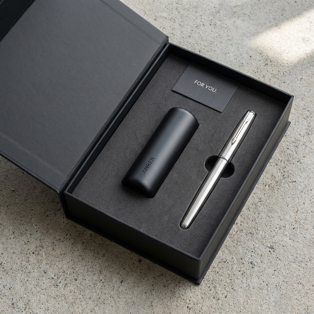 Gift Set Powerbank dan Pulpen Parker dalam Box Eksklusif