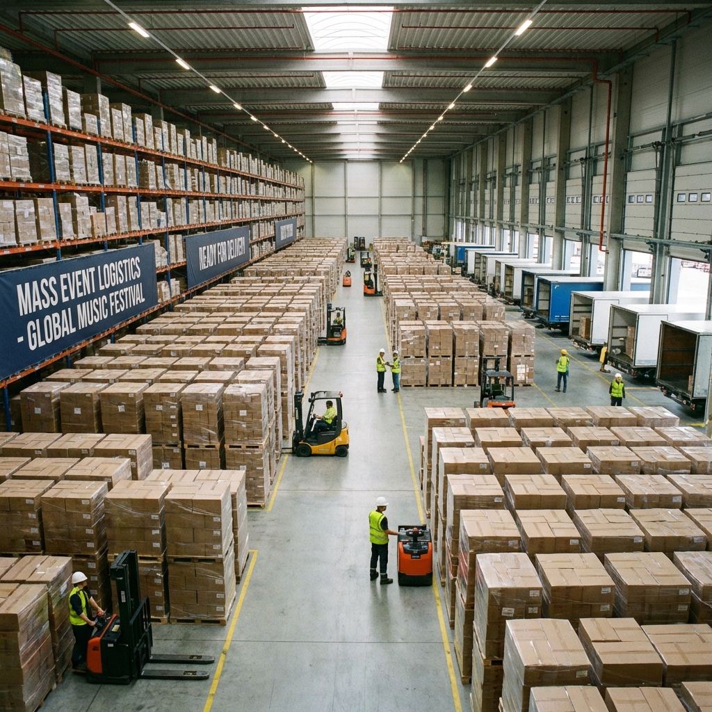 Gudang Logistik Maroon Souvenir Penuh Kardus Siap Kirim