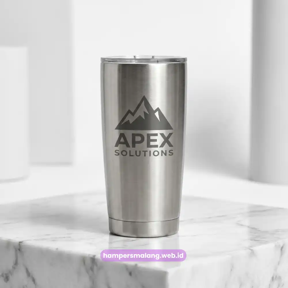 Tumbler stainless custom logo perusahaan sebagai gadget souvenir kantor eksklusif