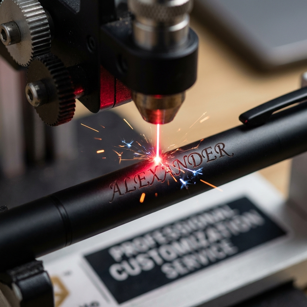 Proses Laser Engraving pada Pulpen Metal