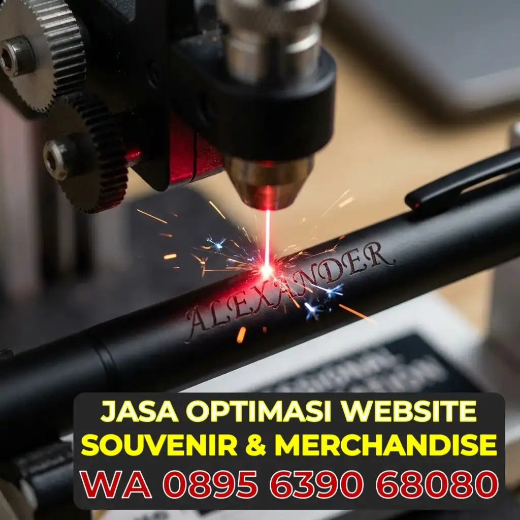 Proses Laser Engraving pada Pulpen Metal