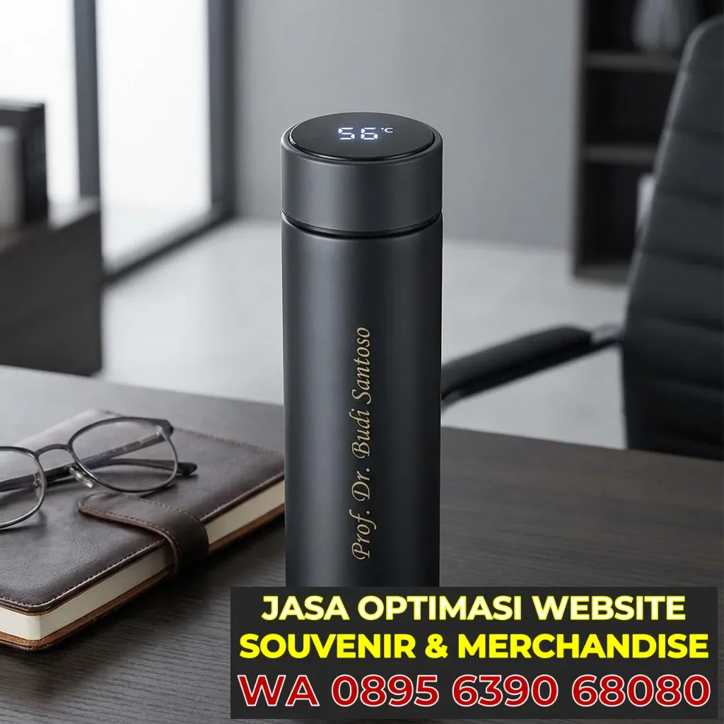 Tumbler Suhu LED dengan Grafir Nama Profesor